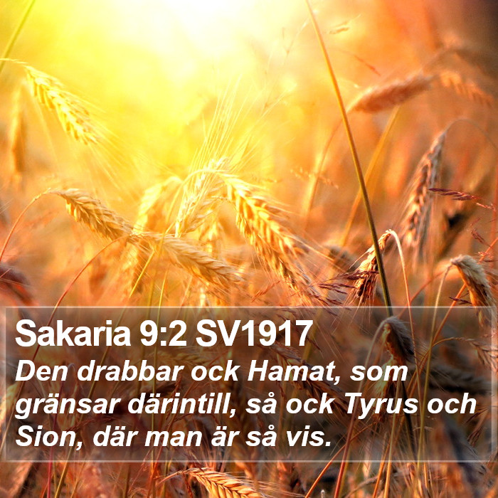 Sakaria 9:2 SV1917 Bible Study