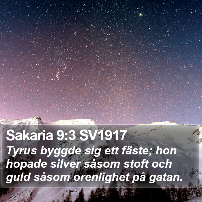 Sakaria 9:3 SV1917 Bible Study