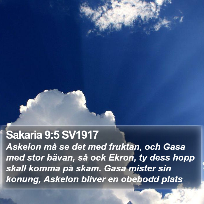 Sakaria 9:5 SV1917 Bible Study