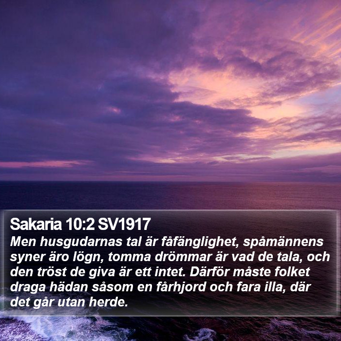 Sakaria 10:2 SV1917 Bible Study