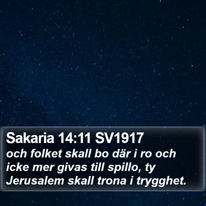 Sakaria 14:11 SV1917 Bible Study