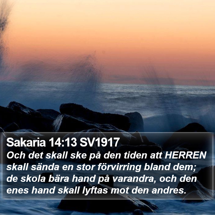 Sakaria 14:13 SV1917 Bible Study