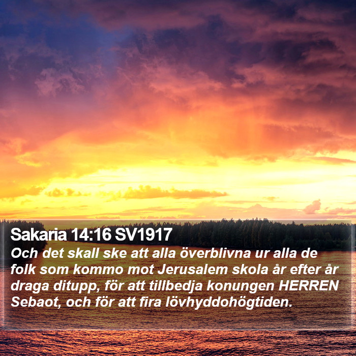 Sakaria 14:16 SV1917 Bible Study