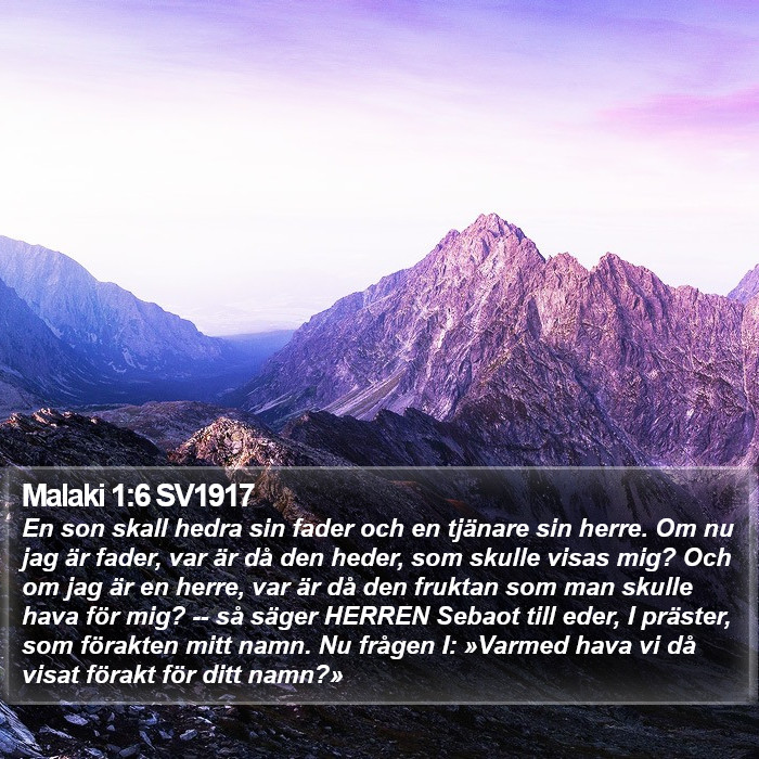 Malaki 1:6 SV1917 Bible Study