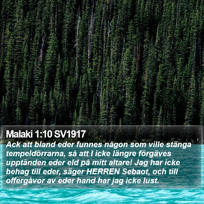 Malaki 1:10 SV1917 Bible Study