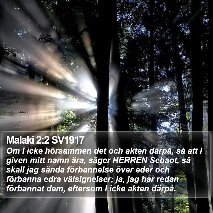Malaki 2:2 SV1917 Bible Study