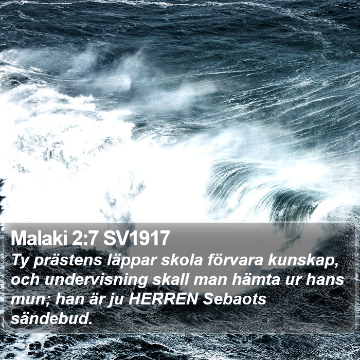 Malaki 2:7 SV1917 Bible Study