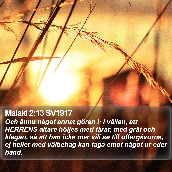 Malaki 2:13 SV1917 Bible Study