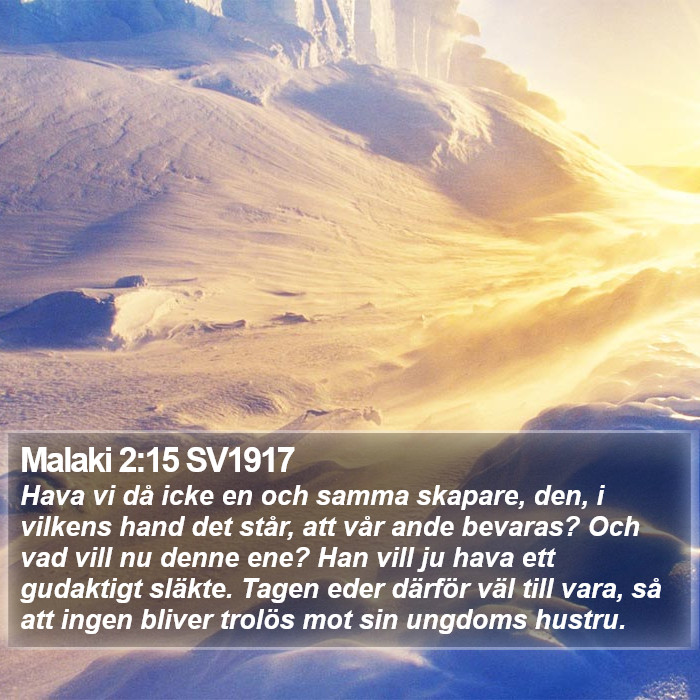 Malaki 2:15 SV1917 Bible Study