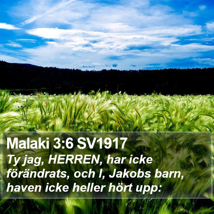 Malaki 3:6 SV1917 Bible Study