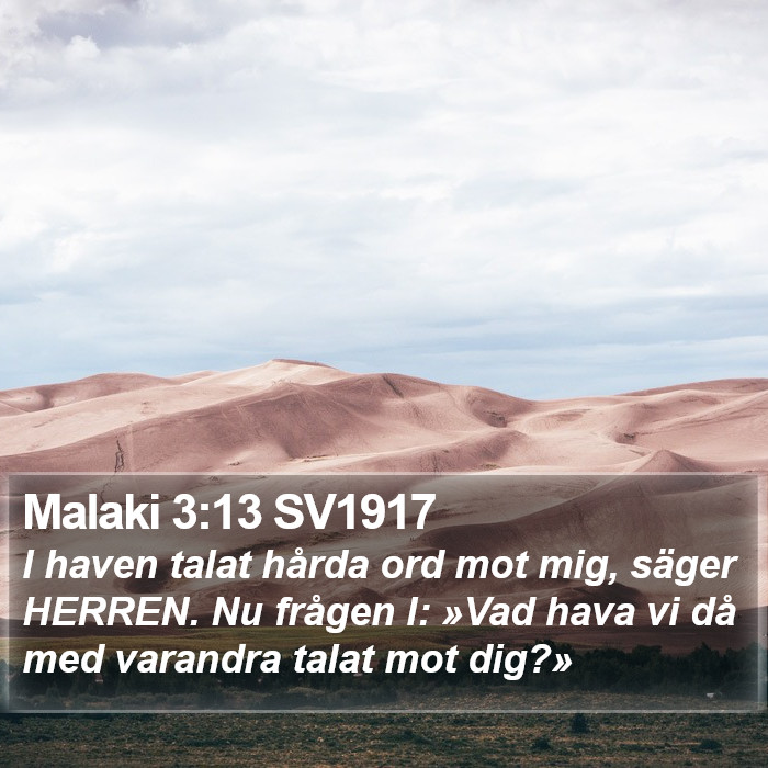 Malaki 3:13 SV1917 Bible Study
