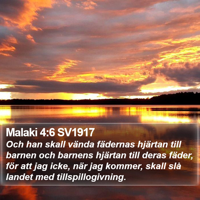 Malaki 4:6 SV1917 Bible Study