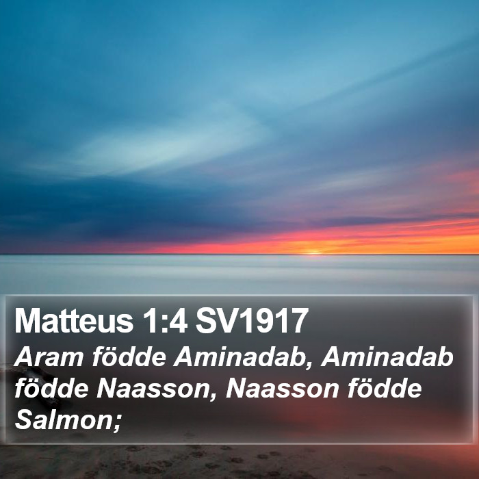 Matteus 1:4 SV1917 Bible Study