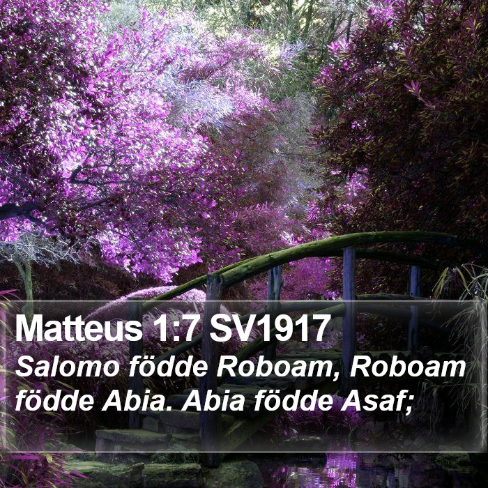 Matteus 1:7 SV1917 Bible Study