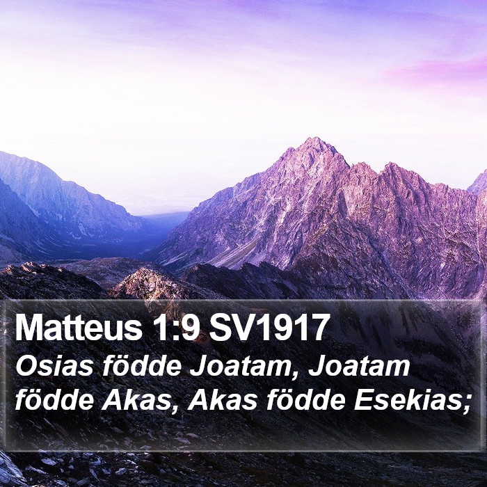 Matteus 1:9 SV1917 Bible Study