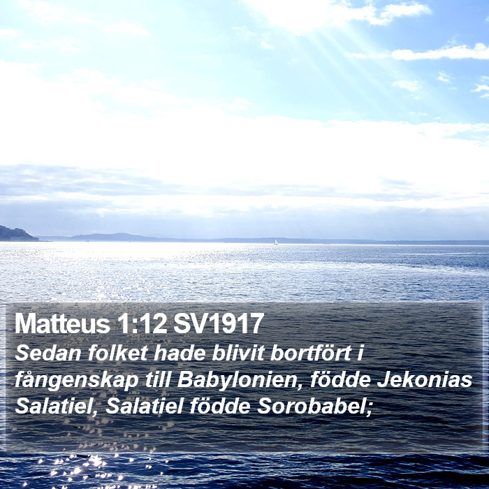 Matteus 1:12 SV1917 Bible Study