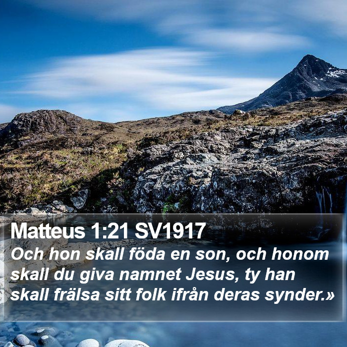 Matteus 1:21 SV1917 Bible Study