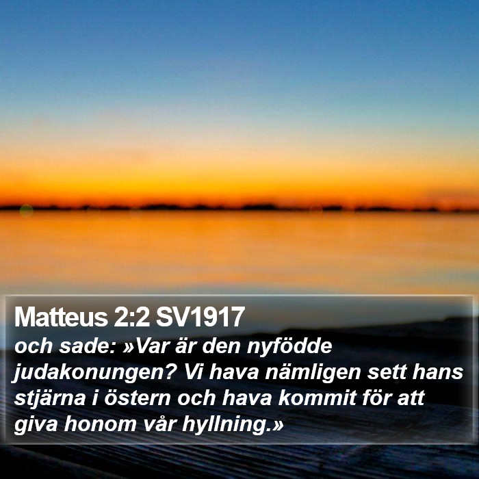 Matteus 2:2 SV1917 Bible Study