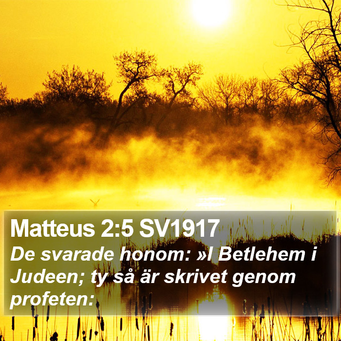 Matteus 2:5 SV1917 Bible Study