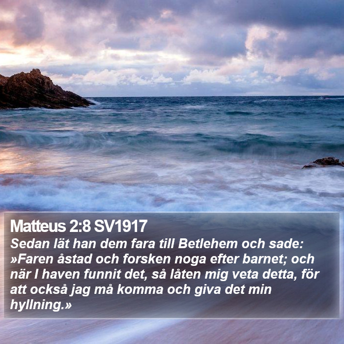 Matteus 2:8 SV1917 Bible Study