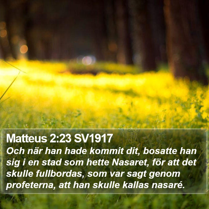 Matteus 2:23 SV1917 Bible Study