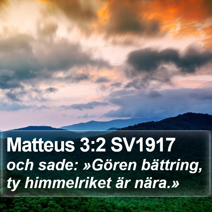 Matteus 3:2 SV1917 Bible Study