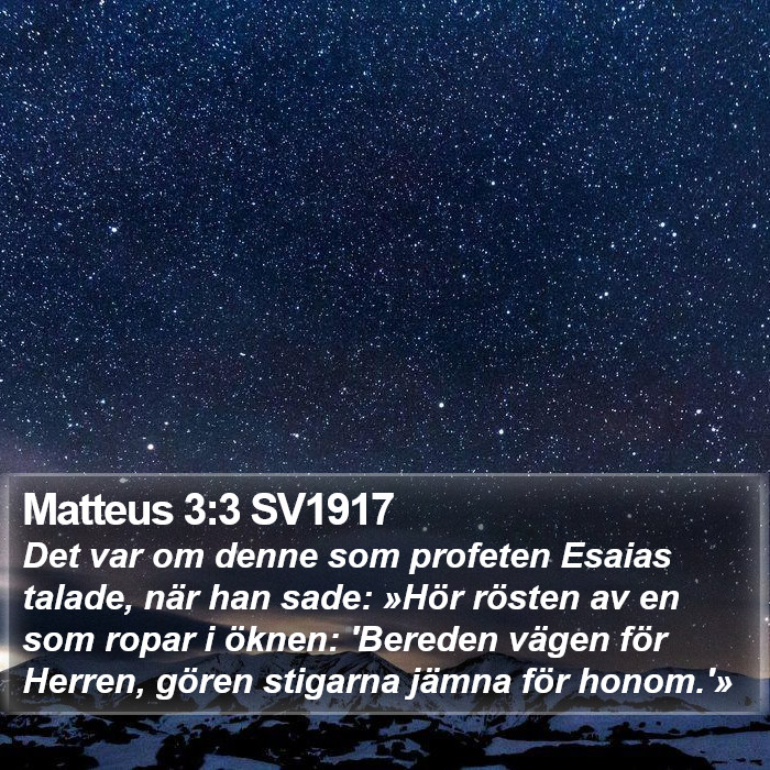 Matteus 3:3 SV1917 Bible Study