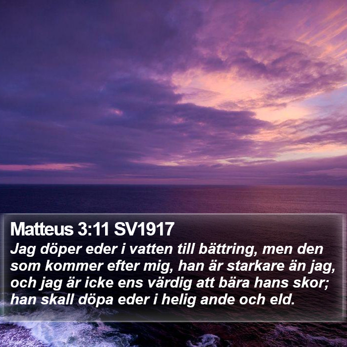 Matteus 3:11 SV1917 Bible Study