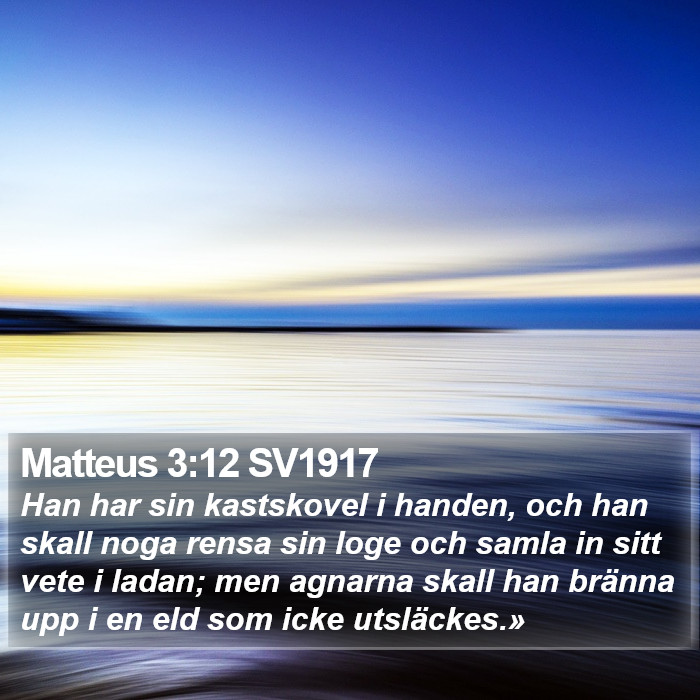 Matteus 3:12 SV1917 Bible Study