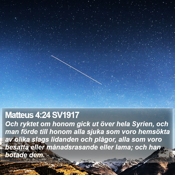 Matteus 4:24 SV1917 Bible Study