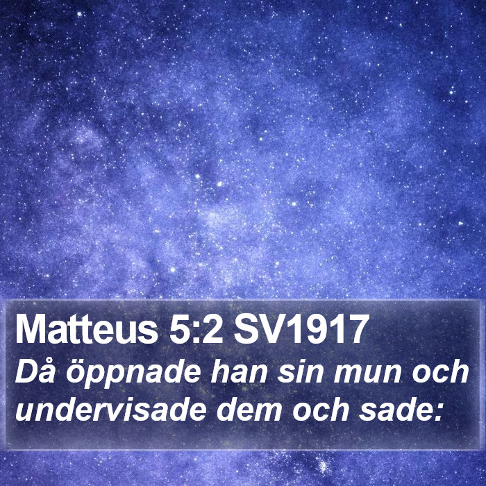 Matteus 5:2 SV1917 Bible Study