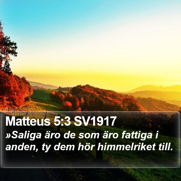 Matteus 5:3 SV1917 Bible Study