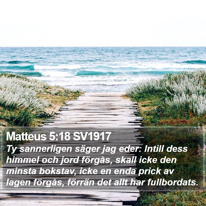 Matteus 5:18 SV1917 Bible Study