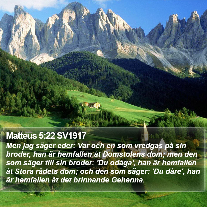 Matteus 5:22 SV1917 Bible Study