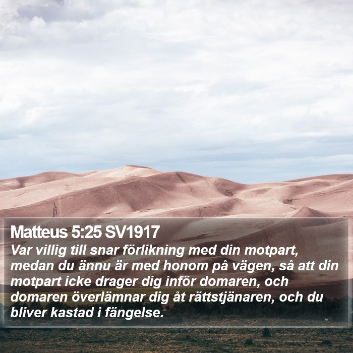 Matteus 5:25 SV1917 Bible Study