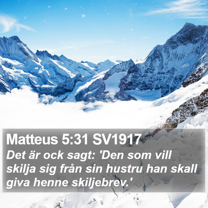 Matteus 5:31 SV1917 Bible Study