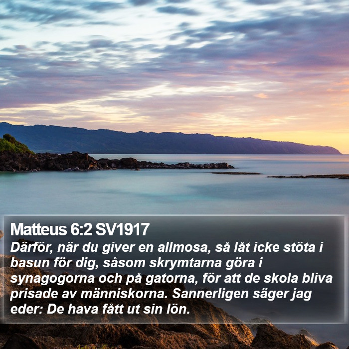 Matteus 6:2 SV1917 Bible Study