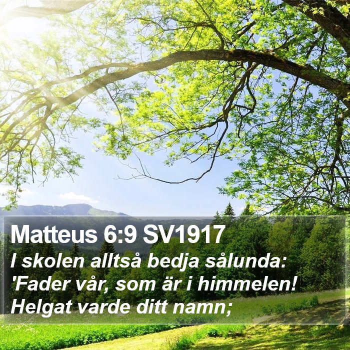 Matteus 6:9 SV1917 Bible Study