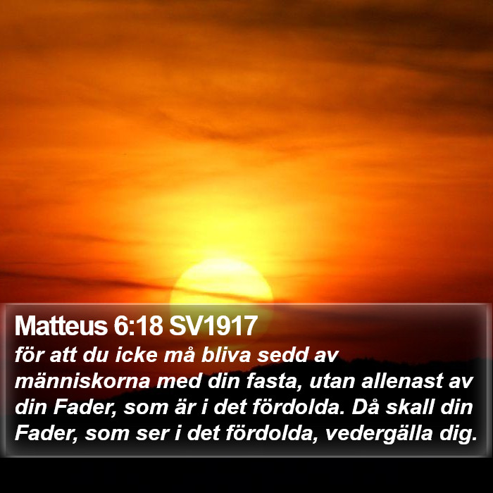 Matteus 6:18 SV1917 Bible Study