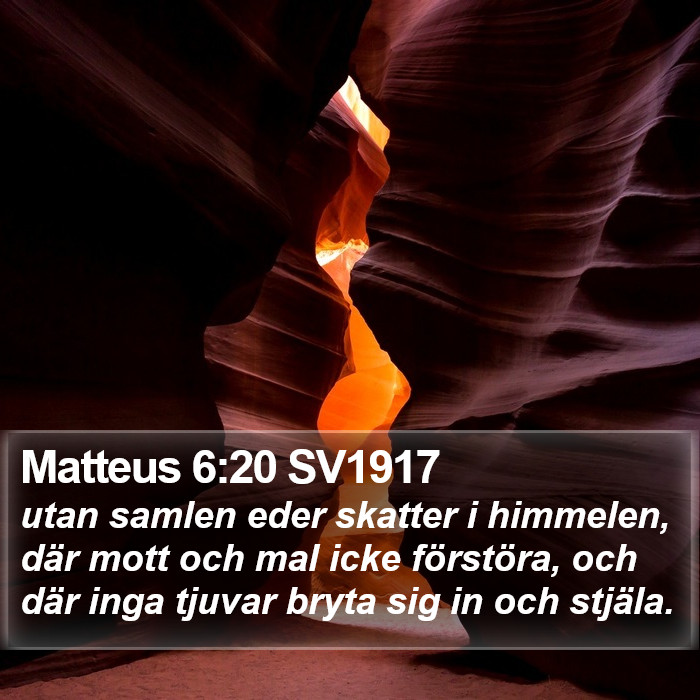 Matteus 6:20 SV1917 Bible Study