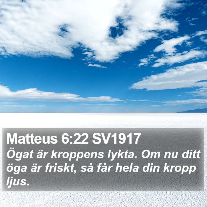 Matteus 6:22 SV1917 Bible Study