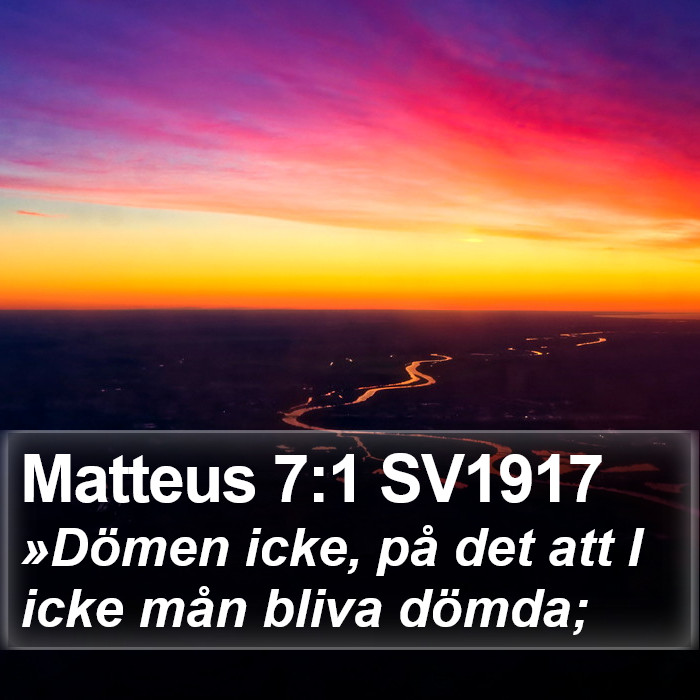 Matteus 7:1 SV1917 Bible Study