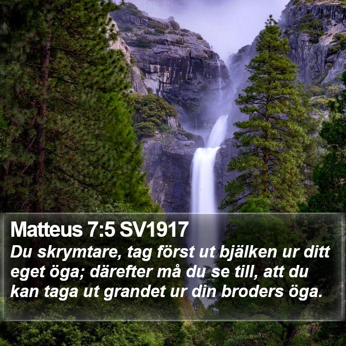 Matteus 7:5 SV1917 Bible Study