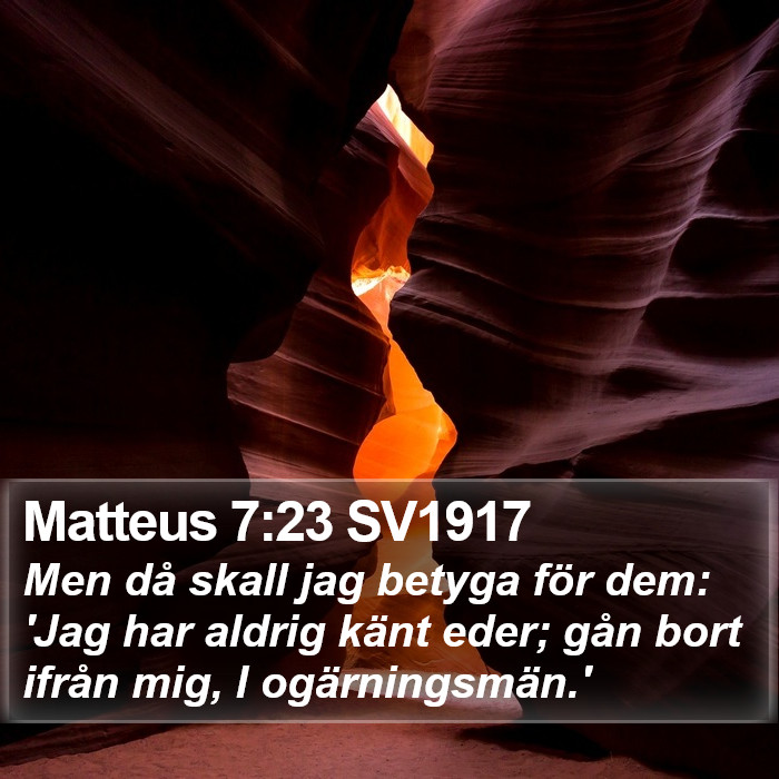 Matteus 7:23 SV1917 Bible Study