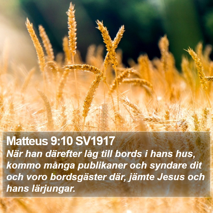 Matteus 9:10 SV1917 Bible Study