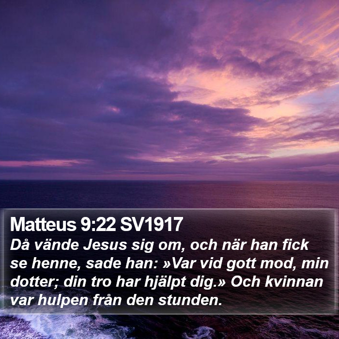 Matteus 9:22 SV1917 Bible Study