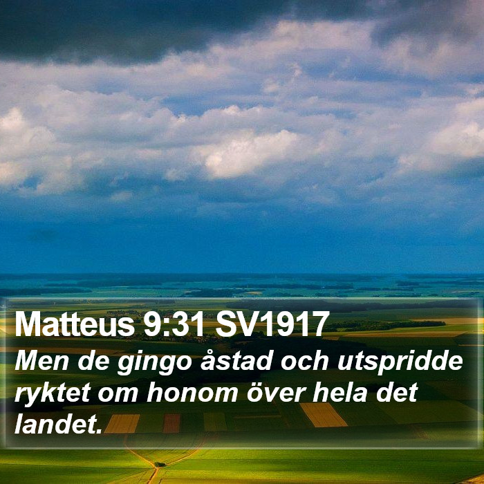Matteus 9:31 SV1917 Bible Study