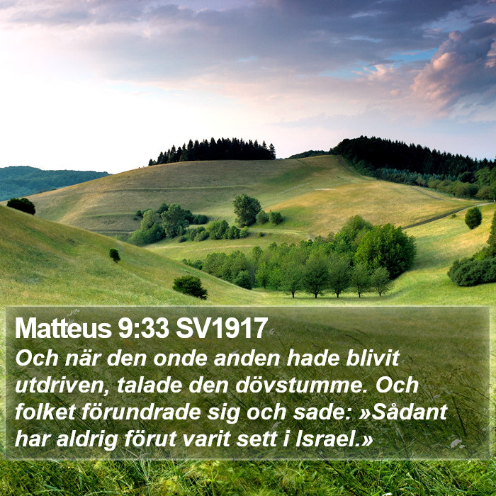 Matteus 9:33 SV1917 Bible Study