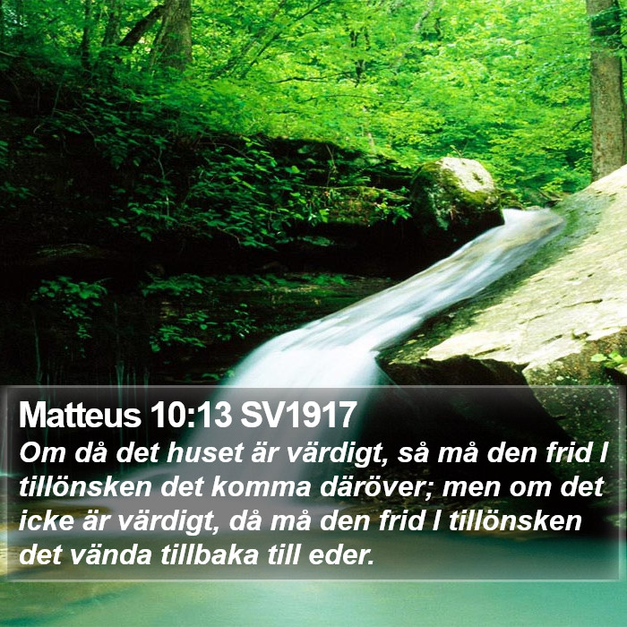 Matteus 10:13 SV1917 Bible Study