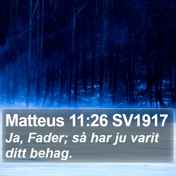 Matteus 11:26 SV1917 Bible Study
